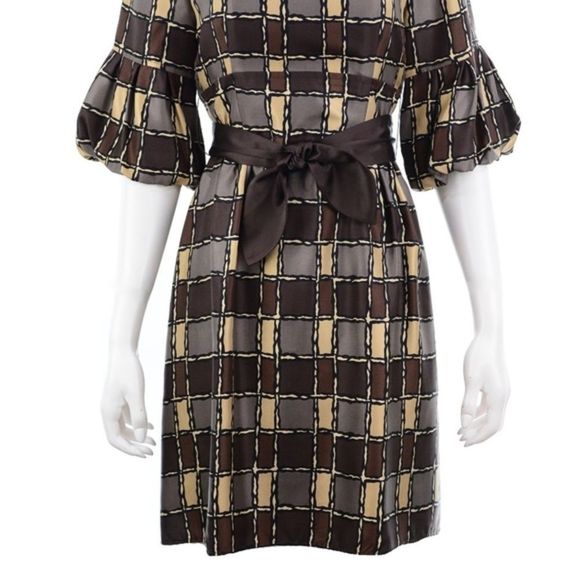 NANETTE LEPORE BROWN SILK DRESS SIZE 8 - Picture 3 of 6